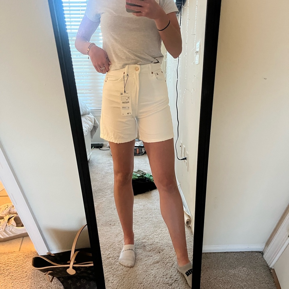 Women's White Denim Shorts